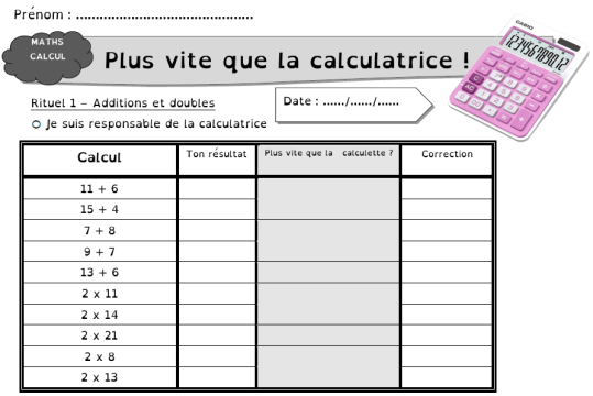 Calcul mental – Plus vite que la calculatrice – Segpachouette